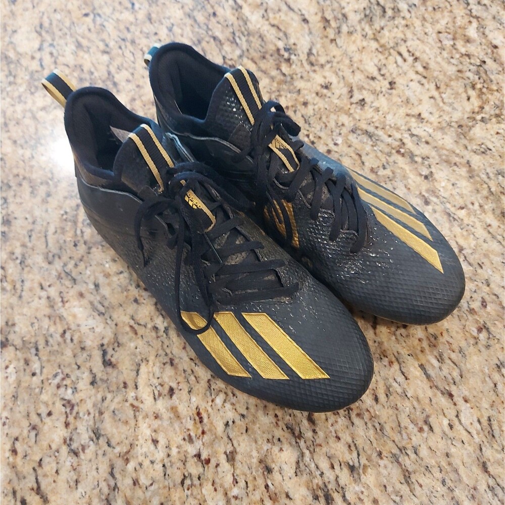 Adidas Adizero Scorch Football Cleats Men's 11 Black/Gold EF7629 Lace Up Shoes